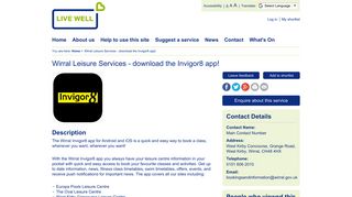 Wirral Leisure Services - download the Invigor8 app! | The Live Well ...