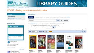 Start Here - WISCAT - Finding Items in Wisconsin Libraries ...