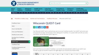 Wisconsin QUEST Card | Wisconsin Department of Health Services