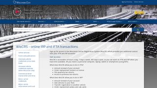 WisCRS - online IRP and IFTA transactions - Wisconsin DOT