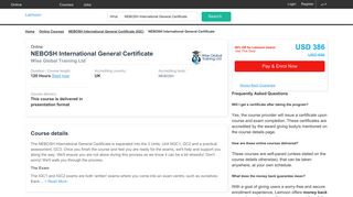 NEBOSH International General Certificate Wise Global Training Ltd