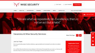 Join Our Team - Vacancies at Wise Security Services