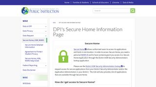 DPI's Secure Home Information Page | Wisconsin Department of ...