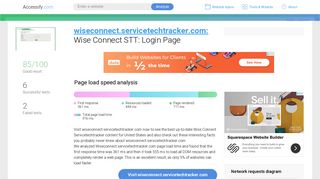 Access wiseconnect.servicetechtracker.com. Wise Connect STT: Login ...