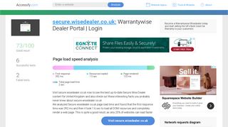 Access secure.wisedealer.co.uk. Warrantywise Dealer Portal | Login