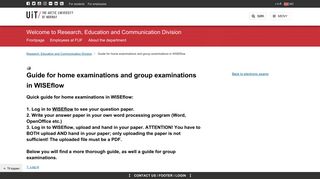 Guide for home examinations and group examinations in WISEflow ...