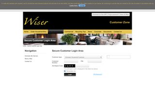 Secure Customer Login Area - Wiser Ltd