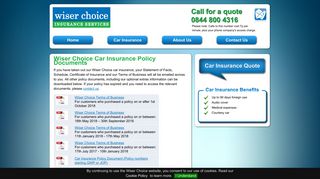 Wiser Choice Car Insurance Policy Documents