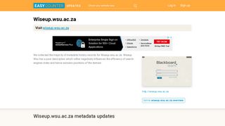 Wiseup Wsu (Wiseup.wsu.ac.za) - Blackboard Learn - Easycounter