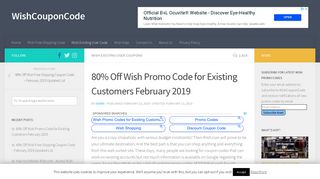 80% Off Wish Promo Code for Existing Customers February 2019