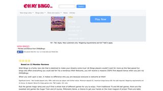 Wish Bingo | Deposit £10 play with £35 | OhMyBingo