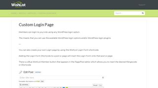 Custom Login Page | WishList Products Customer Center