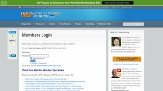 Members Login | Wishlist Member Plugins