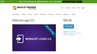 WishList Login 2.0 - Wishlist Member Store - All The Plugins for ...