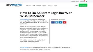 How To Do A Custom Login Box With Wishlist Member - Blog ...