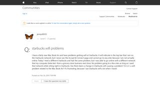 starbucks wifi problems - Apple Community - Apple Discussions