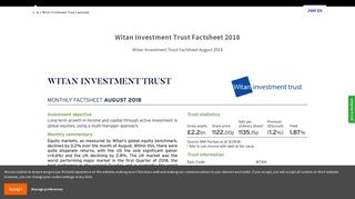 Witan Investment Trust Factsheet - interactive investor