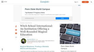 Witch School International: An Institution Offering a Well-Rounded ...