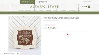 Filled with Joy Large Decorative Sign - Altar'd State