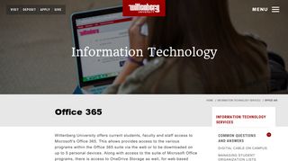 Office 365 | Wittenberg University