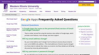 Google Apps FAQs - University Technology - Western Illinois University