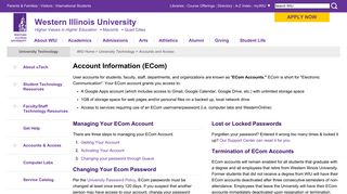ECom Services - University Technology - Western Illinois University