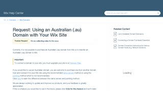 Request: Using an Australian (.au) Domain with Your Wix Site | Help ...