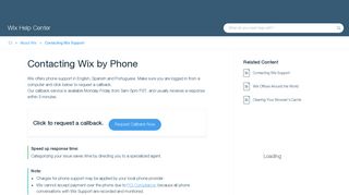 Contacting Wix by Phone | Help Center | Wix.com