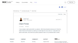 Client Portal | Wix Code Forum