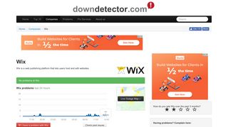 Wix down? Current problems and outages | Downdetector