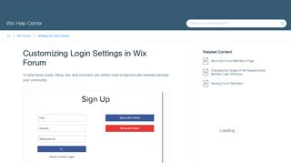 Customizing Login Settings in Wix Forum | Help Center | Wix.com