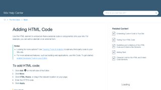 Adding HTML Code | Help Center | Wix.com
