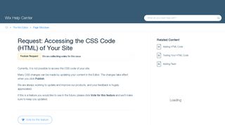 Request: Accessing the CSS Code (HTML) of Your ... - Wix Help Center