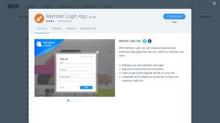 Member Login App Overview | WIX App Market | Wix.com
