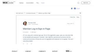 Member Log in/Sign in Page | Wix Code Forum