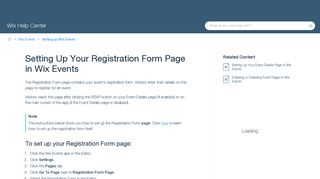 Setting Up Your Registration Form Page in Wix Events | Help Center ...