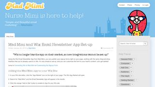 Mad Mimi and Wix: Email Newsletter App Set-up - Nurse Mimi is here ...