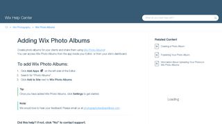 Adding Wix Photo Albums | Help Center | Wix.com