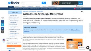 Wizard Clear Advantage Mastercard Review | finder.com.au