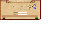 Login Page - Wizard101