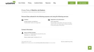 Privacy Policy - WizeHire - A Smarter Way to Hire