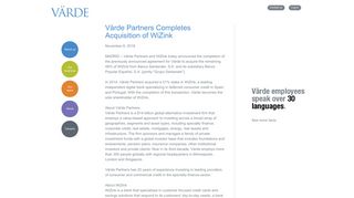 Värde Partners Completes Acquisition of WiZink | Värde