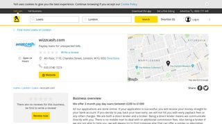 wizzcash.com, London | Loans - Yell