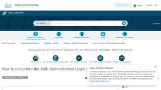 How to customize the Web Authentication... - Cisco Community