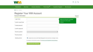 Register Your WM Account - Waste Management