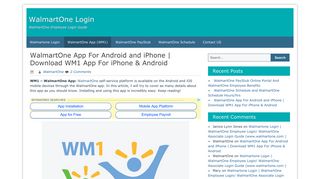 WalmartOne App (WM1) - WalmartOne Login