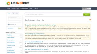 Email Help - FastWebHost Support, Contact & Help Desk. Submit a ticket