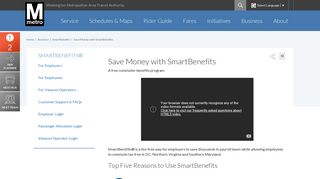 Save Money with SmartBenefits | WMATA