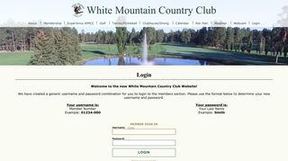 Login - White Mountain Country Club