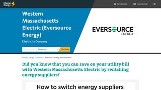 Western Massachusetts Electric | Compare rates with Choose ...